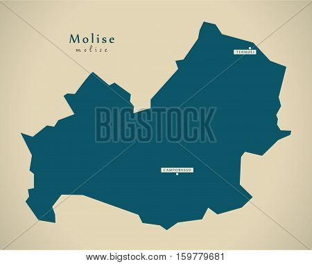 Modern Map - Molise IT Italy illustration