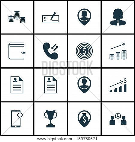 Set Of 16 Human Resources Icons. Can Be Used For Web, Mobile, UI And Infographic Design. Includes Elements Such As Goal, Career, Chat And More.