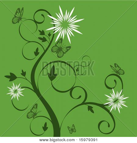 mariposas con vid y flores