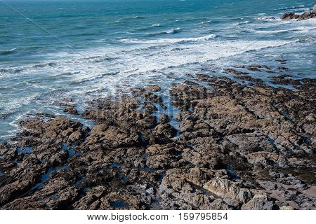 Stone on the beach in Challaborough,United kingdom
