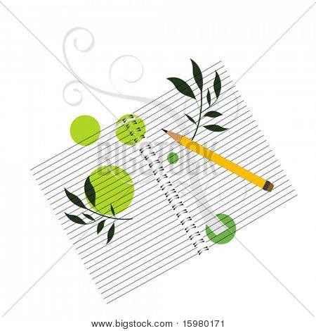 Notebook scribbler potlood en ontwerpelementen