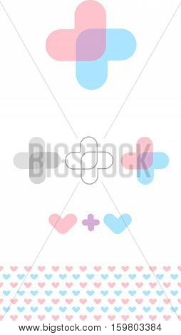 Abstract medic symbol. Health care isolated logo. Unusual cross shape. Сhildren's clinic logo