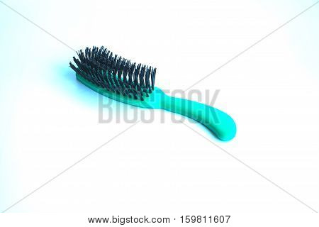 Hair brush, Comb on the white background.