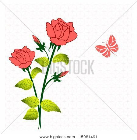 Rose auf Glasfuß