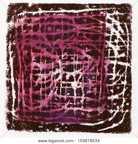 Abstract acrylic red background originally produced as a monoprint on paper texture