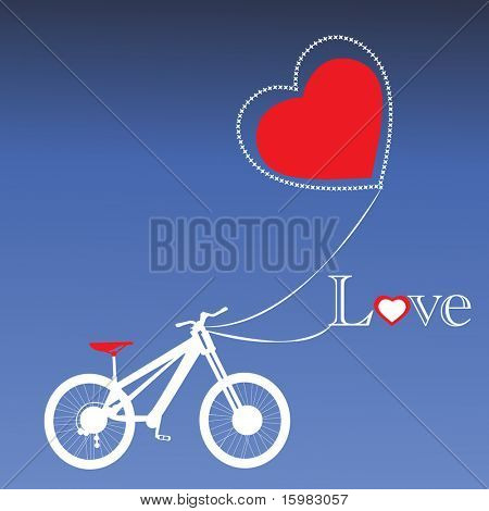 bicicletta con copyspace - San Valentino amore (Rimuovi sede per bianco qui sotto)