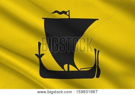 Flag of Nordland is a county in Norway in the Northern Norway region. 3d illustration