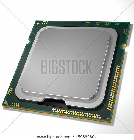 Central processing unit (CPU). 3d rendering. Graphic illustration