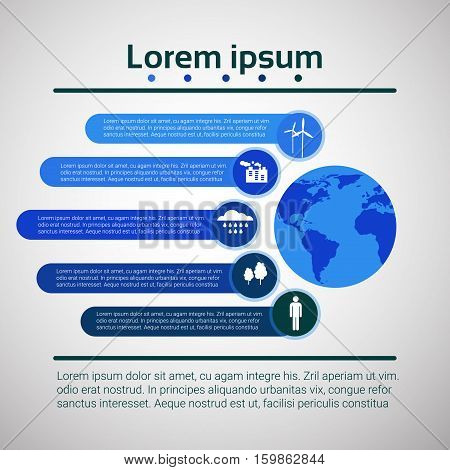 Graph Set Nature Resources Infographic Icon Financial Business Chart Flat Vector Illustration