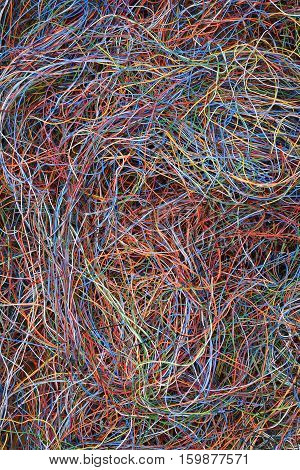Electrical colorful cable and wire as background