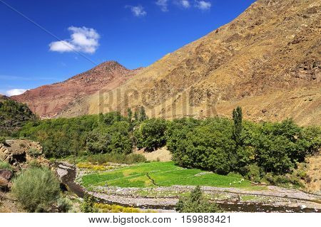 Moroccan village in the High Atlas mountains, Morocco, Africa
