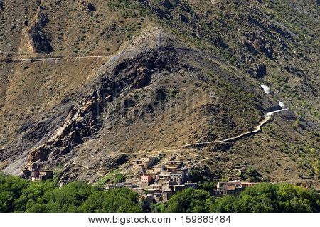 Moroccan village in the High Atlas mountains, Morocco, Africa
