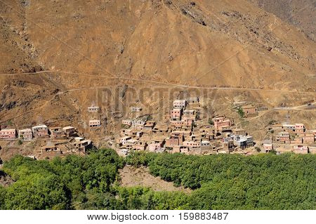 Moroccan village in the High Atlas mountains, Morocco, Africa