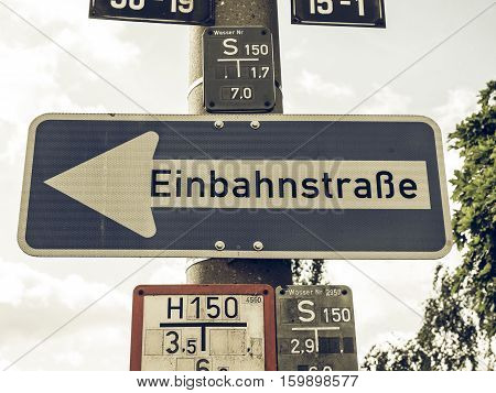 Vintage Looking One Way Sign