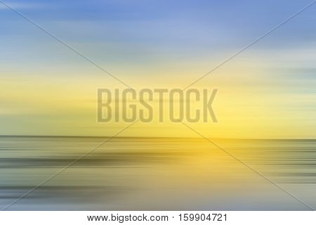 abstract scene of motion blur sea with sun light yellow - can use to display or montage on product