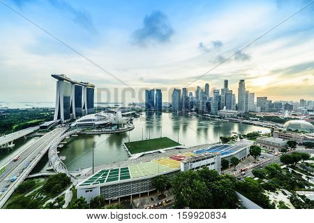 SINGAPORE - NOV 22 2016: The Marina Bay Sands Resort Hotel on Nov 22 2016 in Singapore. It is an integrated resort and the world's most expensive standalone casino property at S$8 billion.
