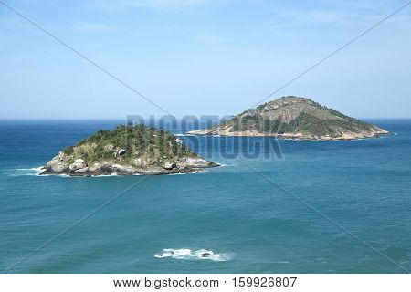 The view from Grumari Beach in the West Zone of Rio de Janeiro, Brazil
