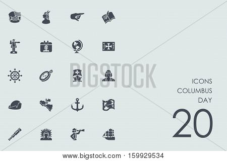 columbus day vector set of modern simple icons