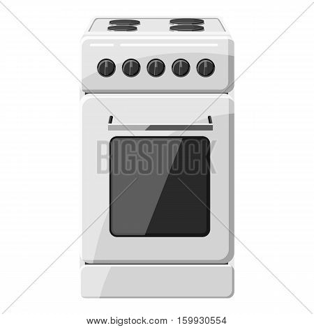 Stove for cooking icon. Gray monochrome illustration of stove for cooking vector icon for web