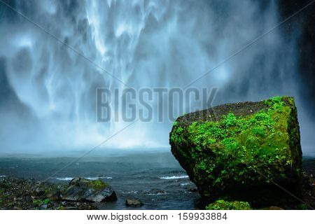 Base of Multnomah Falls waterfall on the Columbia River
