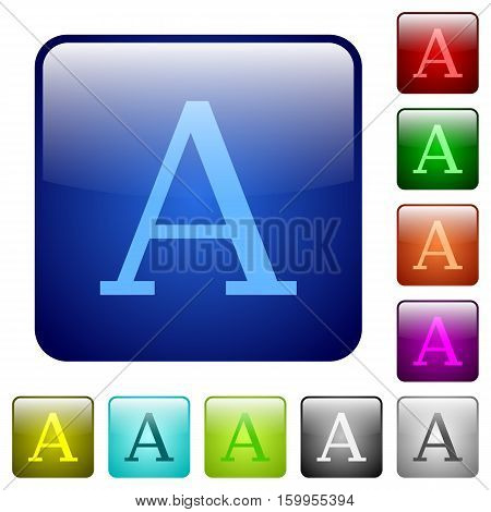 Font color glass rounded square button set