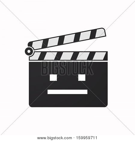 Isolated Clapper Board With A Emotionless Text Face