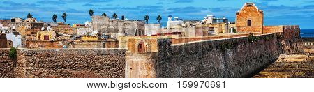 Mazagan Morocco. Aerial view of Mazagan or El Jadida Morocco. It is a Portuguese Fortified Port City registered as a UNESCO World Heritage Site