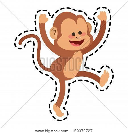 Monkey cartoon icon. Animal wildlife aple and wild theme. Isolated design. Vector illustration