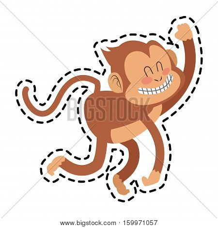 Monkey cartoon icon. Animal wildlife aple and wild theme. Isolated design. Vector illustration