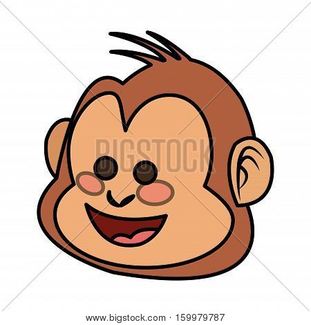 Monkey cartoon icon. Animal wildlife aple and wild theme. Isolated design. Vector illustration