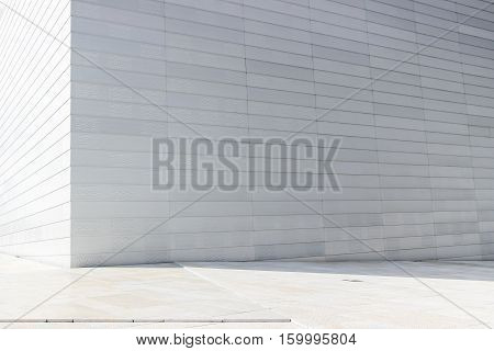brick wall and tile floor on rooftop at oslo opera house