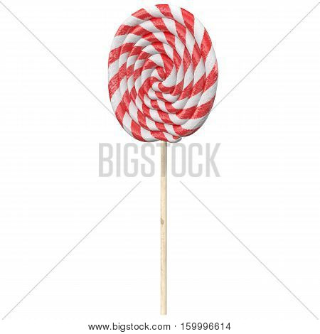 Christmas red and white lollipop 3d render