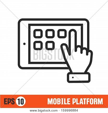 Vector lines icon black banner isolated sign