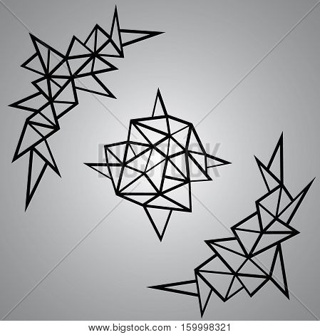 Geometric Corners Elements for decoration. Vector illustration