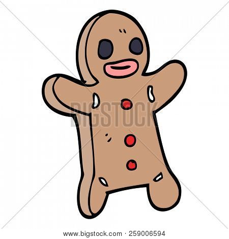 cartoon doodle gingerbread man