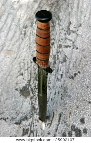 kniv i en træ