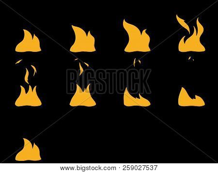 Sprite Sheets Fire Loop. Ready For Games Or Cartoon.