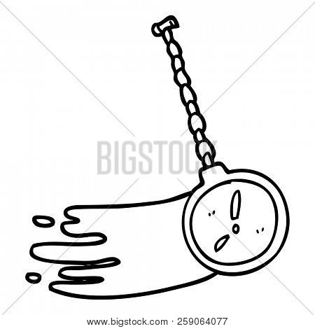 line drawing cartoon hypnotist watch