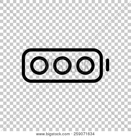 Simple Empty Battery, None Level. On Transparent Background.