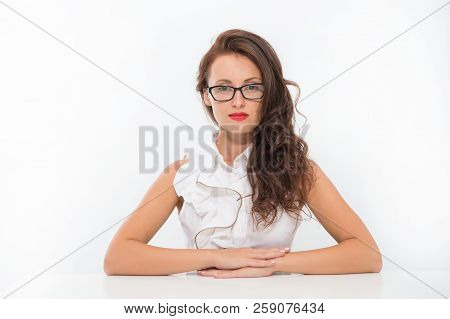 Woman Recruiter In Business Office. Sexy Woman In Business School. Job Recruiter. Sexy Teacher On Sc