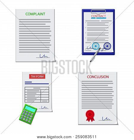 Vector Design Of Form And Document Symbol. Collection Of Form And Mark Stock Symbol For Web.