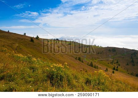 Autumn Scenery In Ski Resort In Carnic Apls,  Austria.