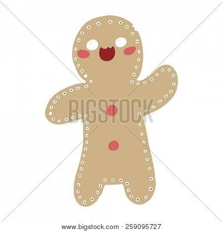 flat color style cartoon gingerbread man