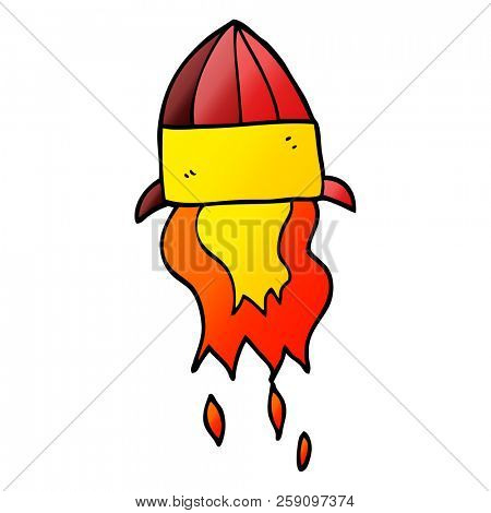 cartoon doodle rocket launch