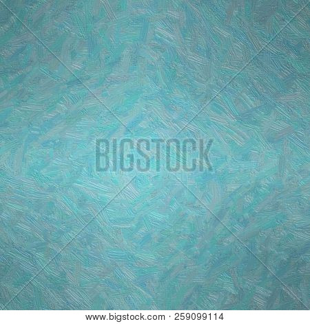 Abstract Illustration Of Square Wintergreen Oil Paint With Bristie Brush Background, Digitally Gener