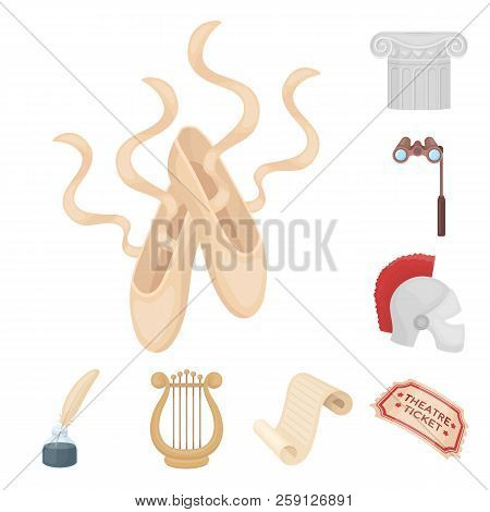 Theatrical Art Cartoon Icons In Set Collection For Design.theater Equipment And Accessories Vector S