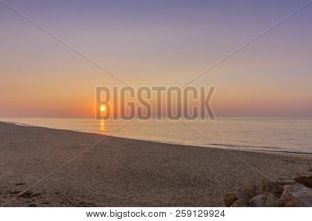 Sunrise View In Beautiful Ilha Do Farol (lighthouse Island), In Ria Formosa Famous Nature Destinatio