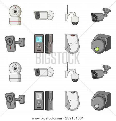 Vector Illustration Of Cctv And Camera Logo. Collection Of Cctv And System Vector Icon For Stock.