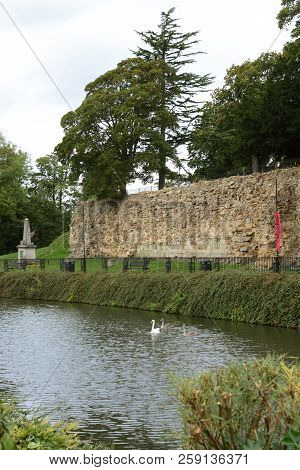 Norman Remains Of The Surrounding Wall Of Tonbridge Castle