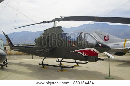 Palm Springs, Usa - April 7, 2018: Bell Ah-1 Huey Cobra , Palm Springs Air Museum Palm Springs, Rive